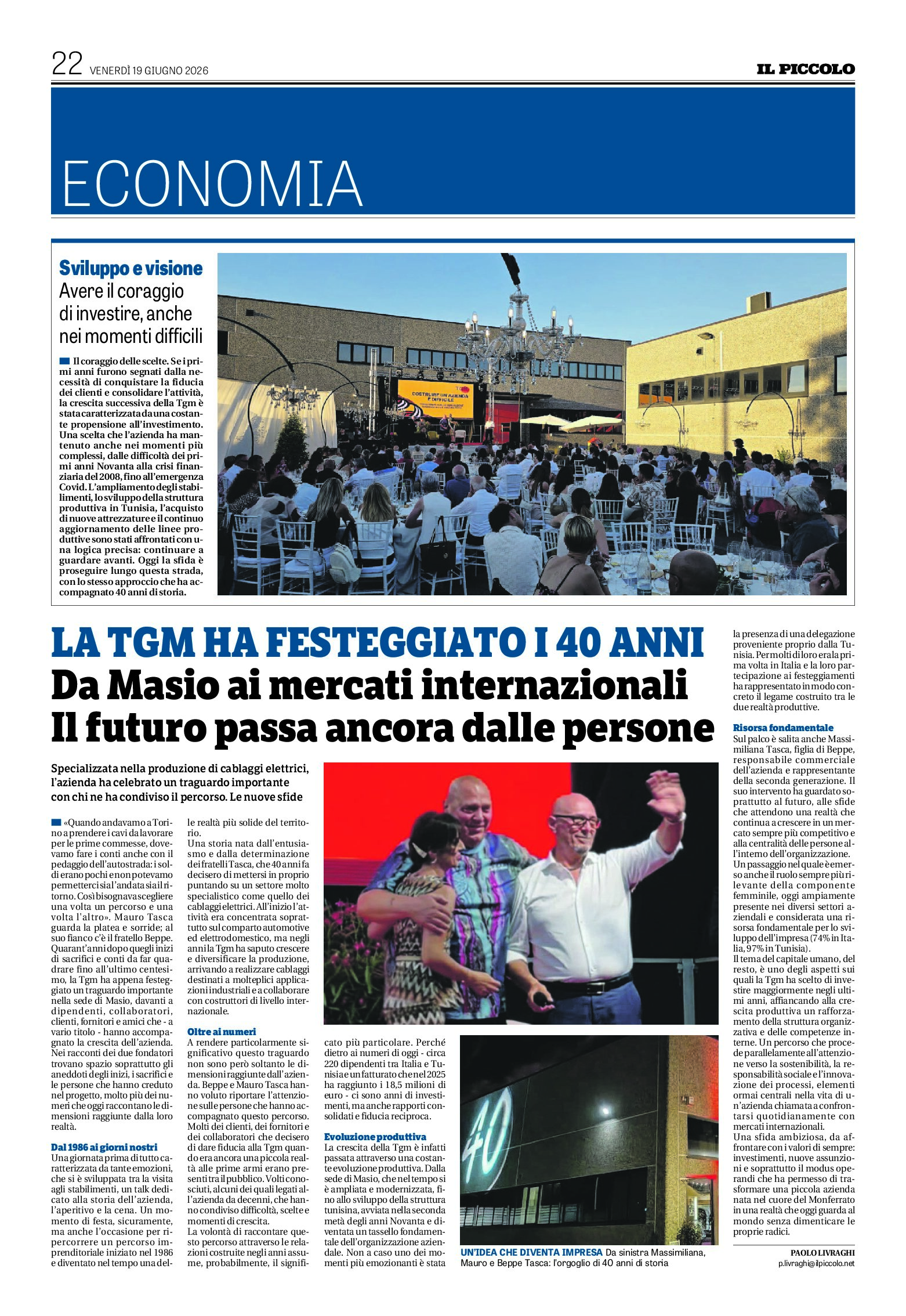 I 40 anni di TGM